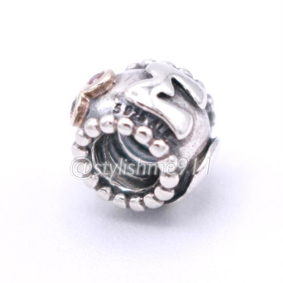 PANDORA Silver Mom Charm with 14K and pink CZ - 790574CZS - Picture 6 of 11